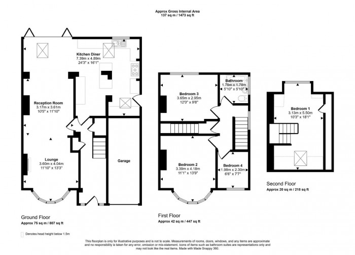 Floorplan for Lancaster Avenue, Bedford