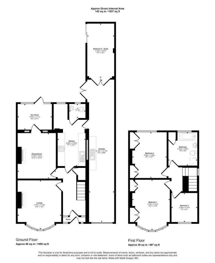 Floorplan for Gloucester Road, Bedford