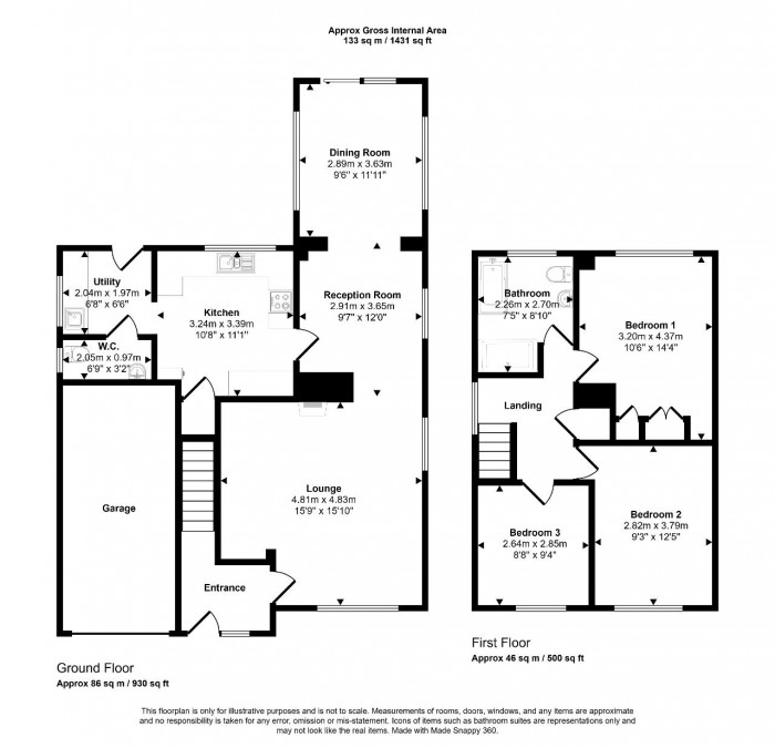 Floorplan for Coles Close, Bedford