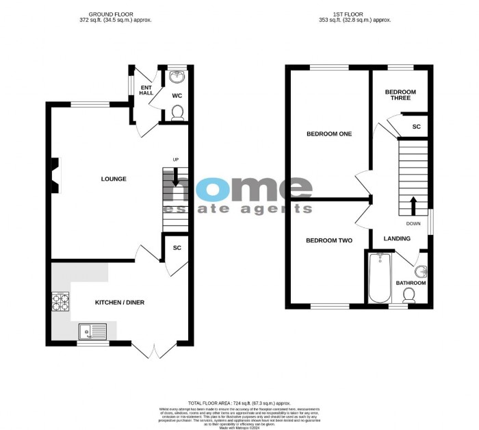 Floorplan for Armstrong Drive, Bedford