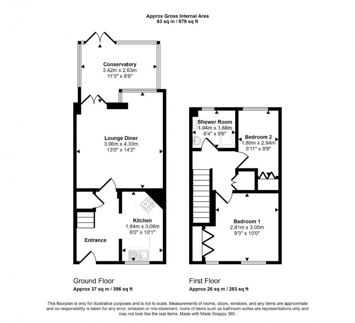 Floorplan for Bishops Road, Bedford