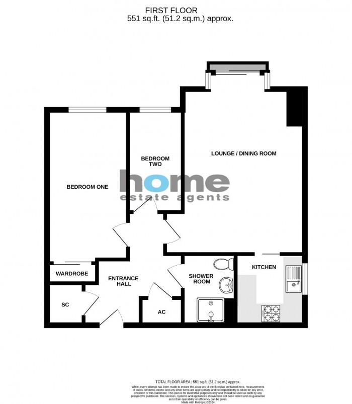 Floorplan for Warwick Avenue, Bedford