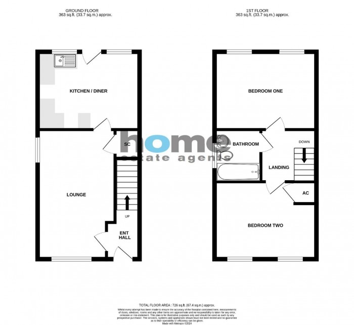 Floorplan for Holt Row, Bedford