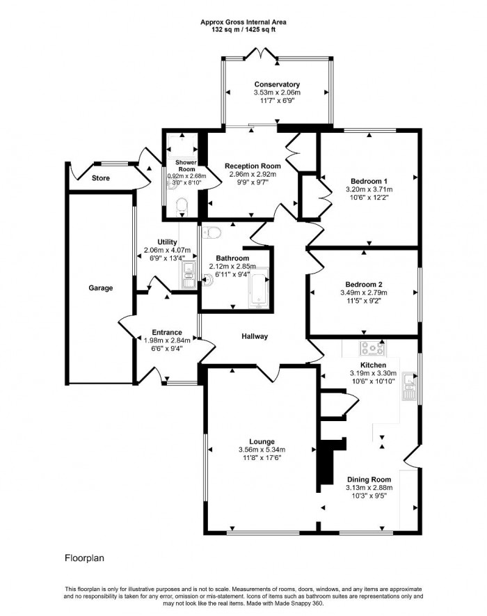 Floorplan for Waveney Avenue, Bedford